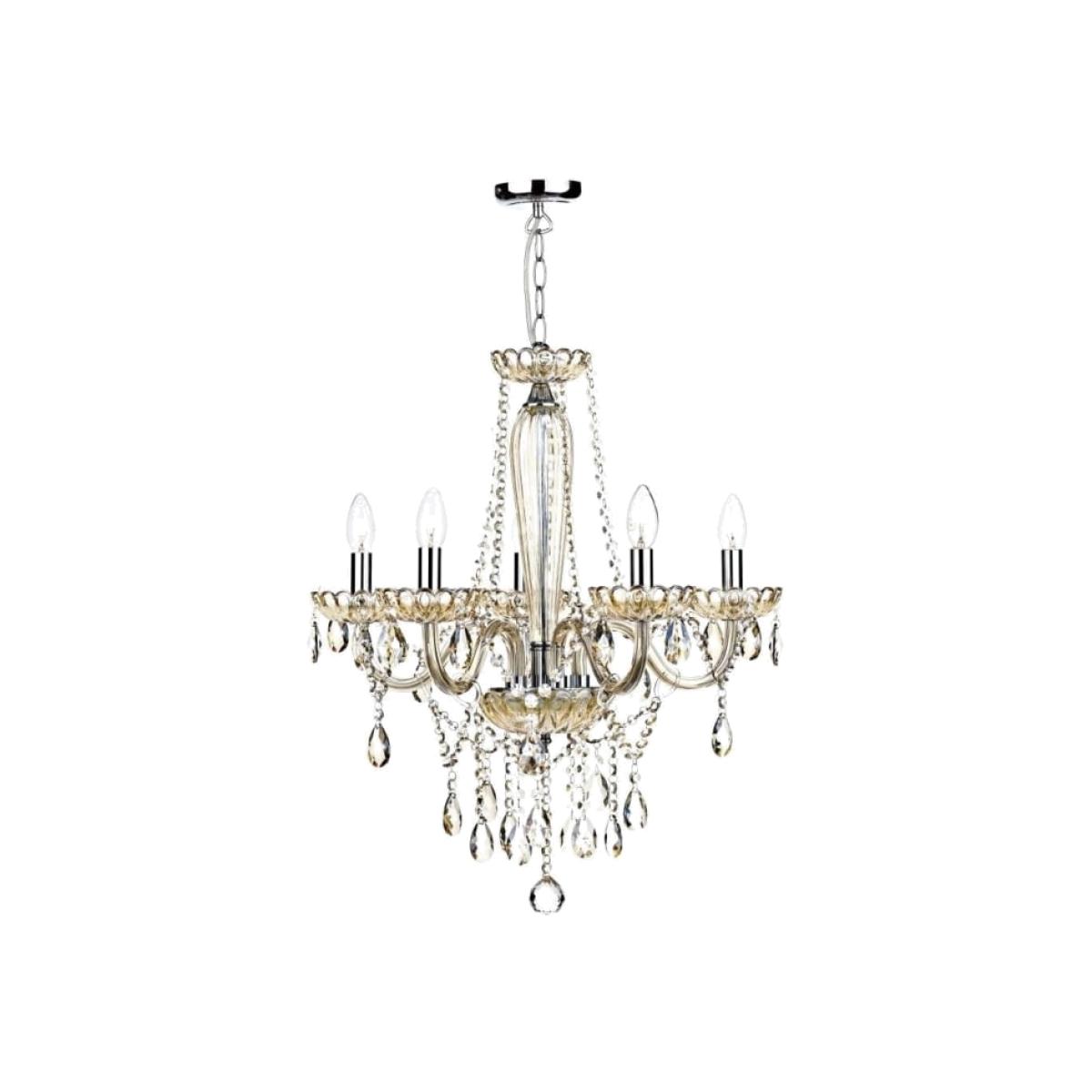 dar lighting RAP0506 Raphael 5 Light Chandelier Champagne Crystal