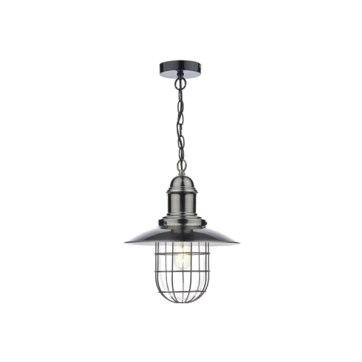 dar lighting Ter0161 Terrace 1 Light Pendant Antique Chrome