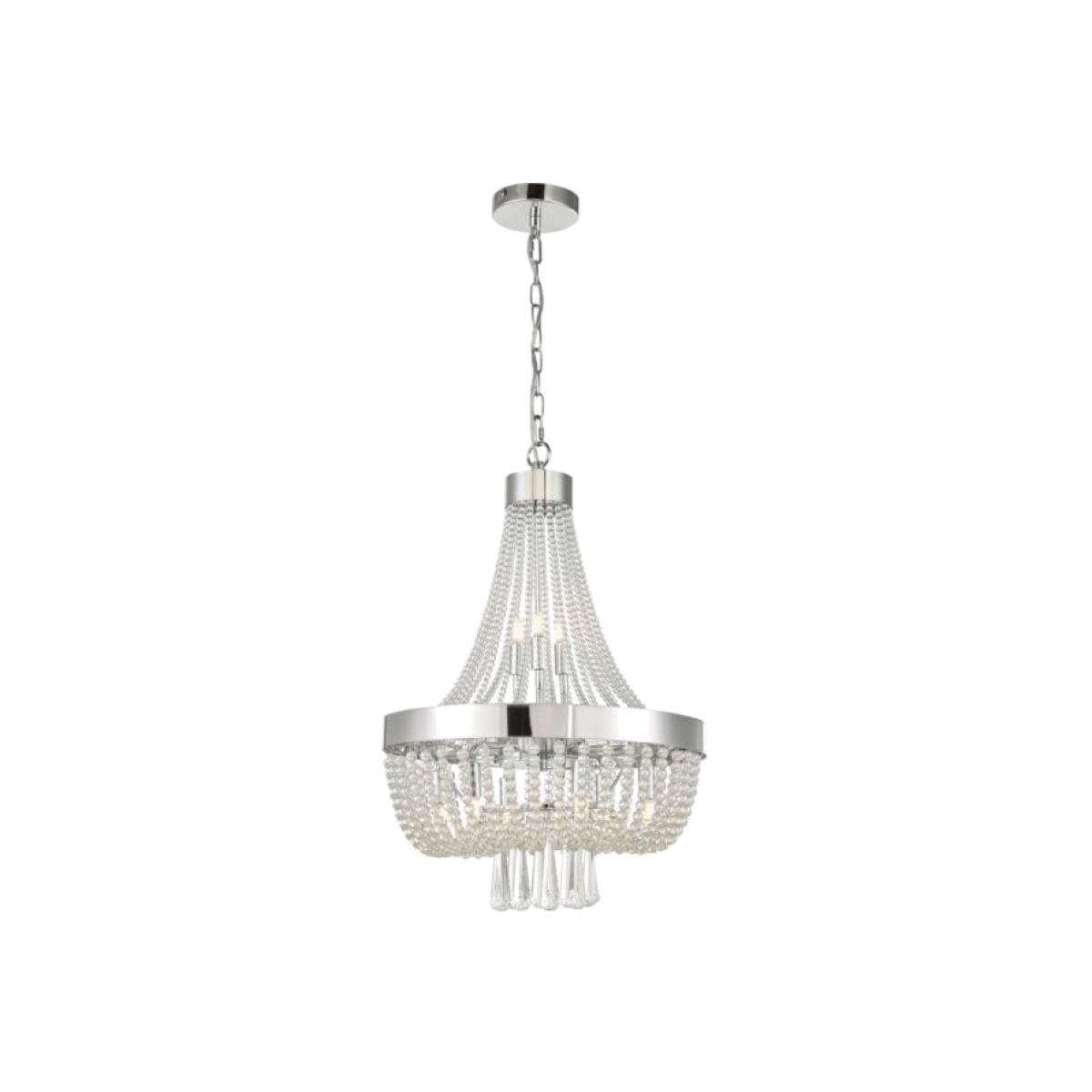dar lighting Aly1350 Alyssa 9 Light Pendant Polished Chrome Glass