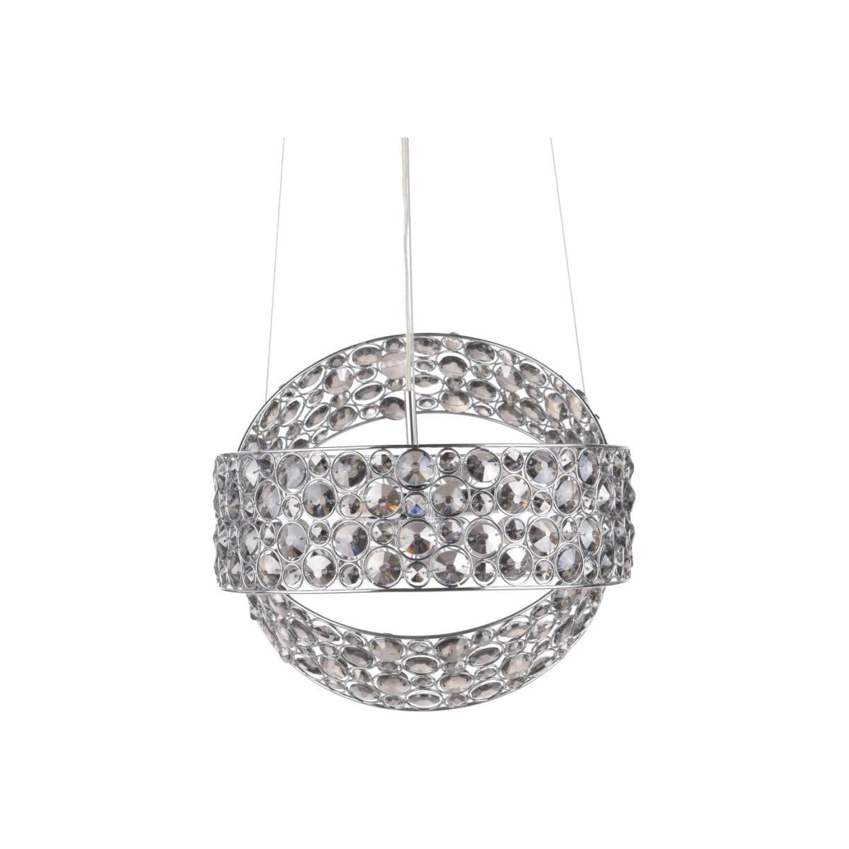 dar lighting Sew0310 Sewanee Rings 3 Light Pendant Smoked Crystal Polished Chrome