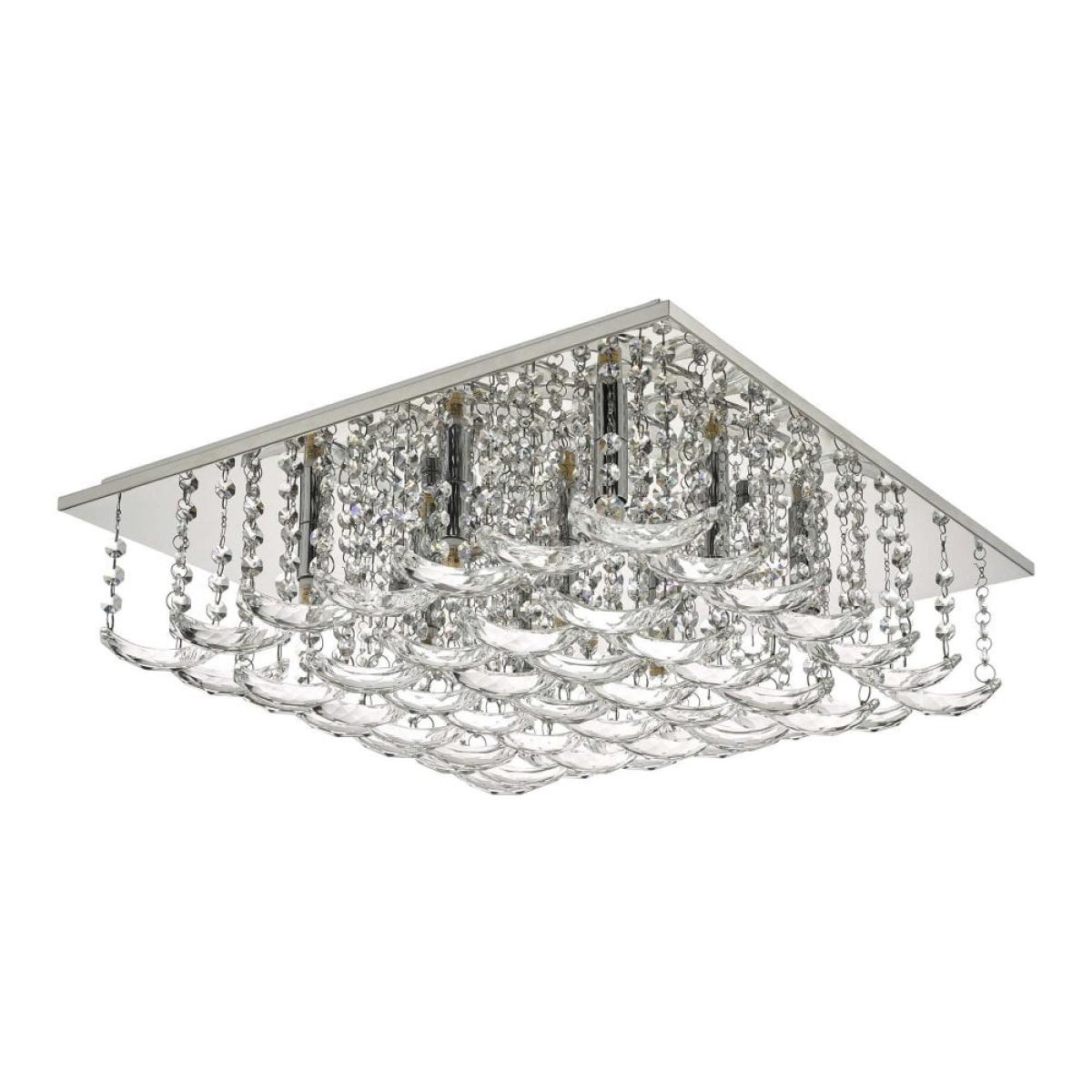dar lighting ORE1350 Orella 9 Light Flush Polished Chrome and Crystal – image 2