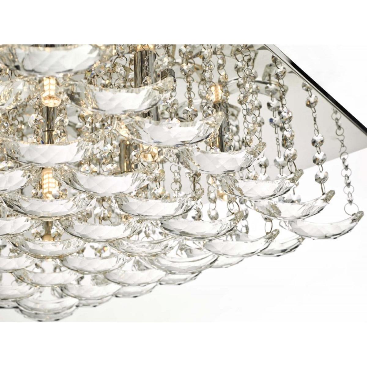 dar lighting ORE1350 Orella 9 Light Flush Polished Chrome and Crystal – image 3