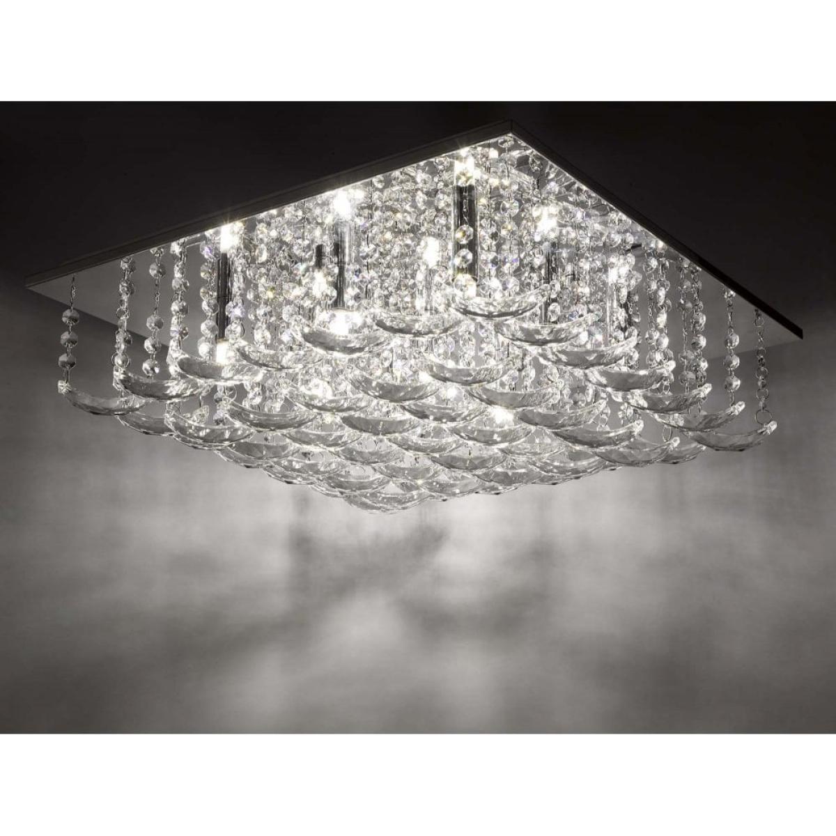 dar lighting ORE1350 Orella 9 Light Flush Polished Chrome and Crystal – image 4
