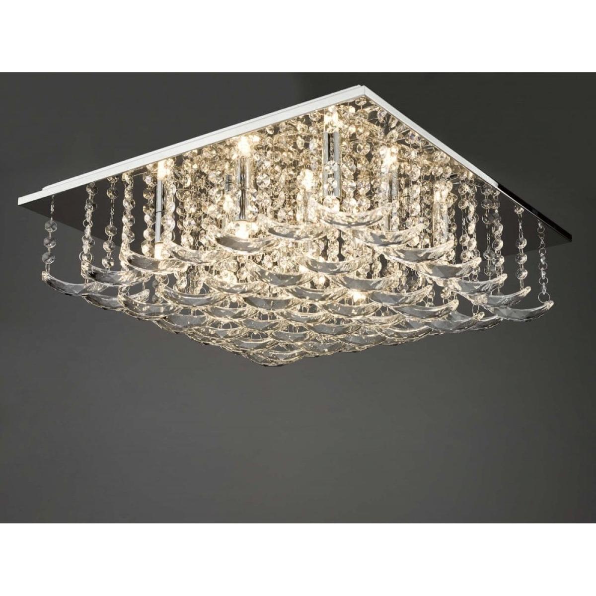 dar lighting ORE1350 Orella 9 Light Flush Polished Chrome and Crystal – image 5