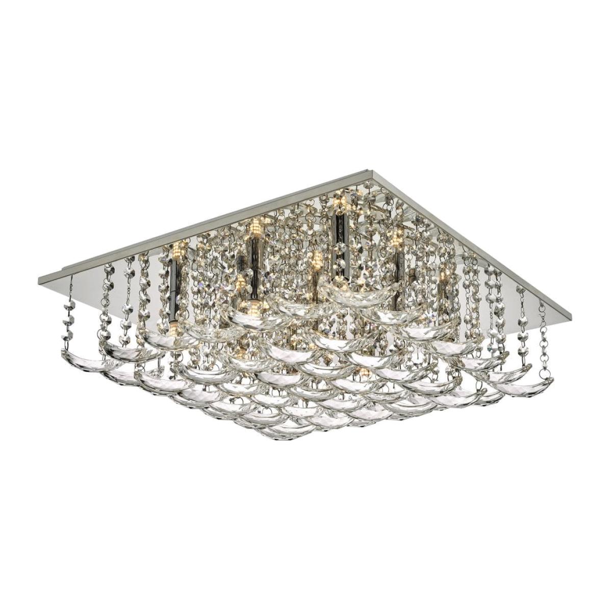 dar lighting ORE1350 Orella 9 Light Flush Polished Chrome and Crystal – image 1