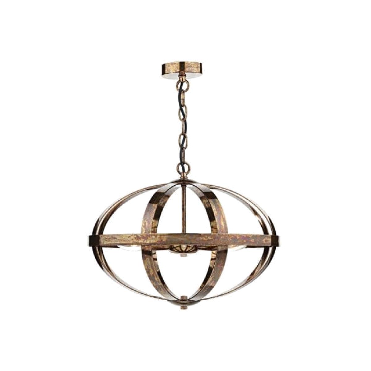 dar lighting Sym0364 Symbol 3 Light Pendant Petrol Copper