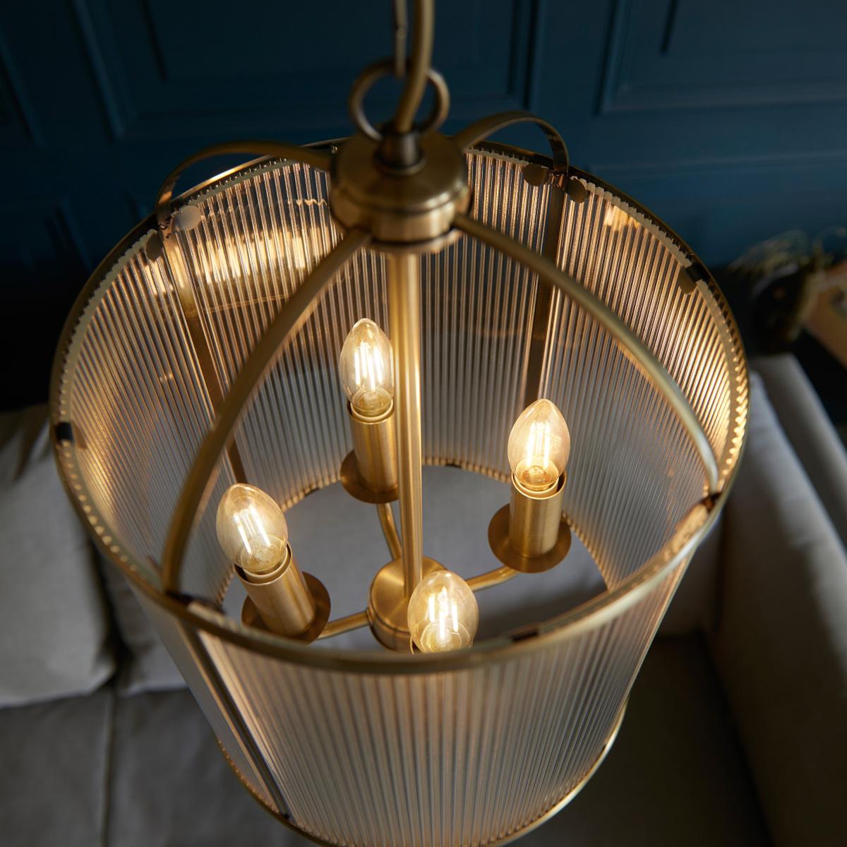 Lambeth Ribbed 4 Light Pendant – image 5