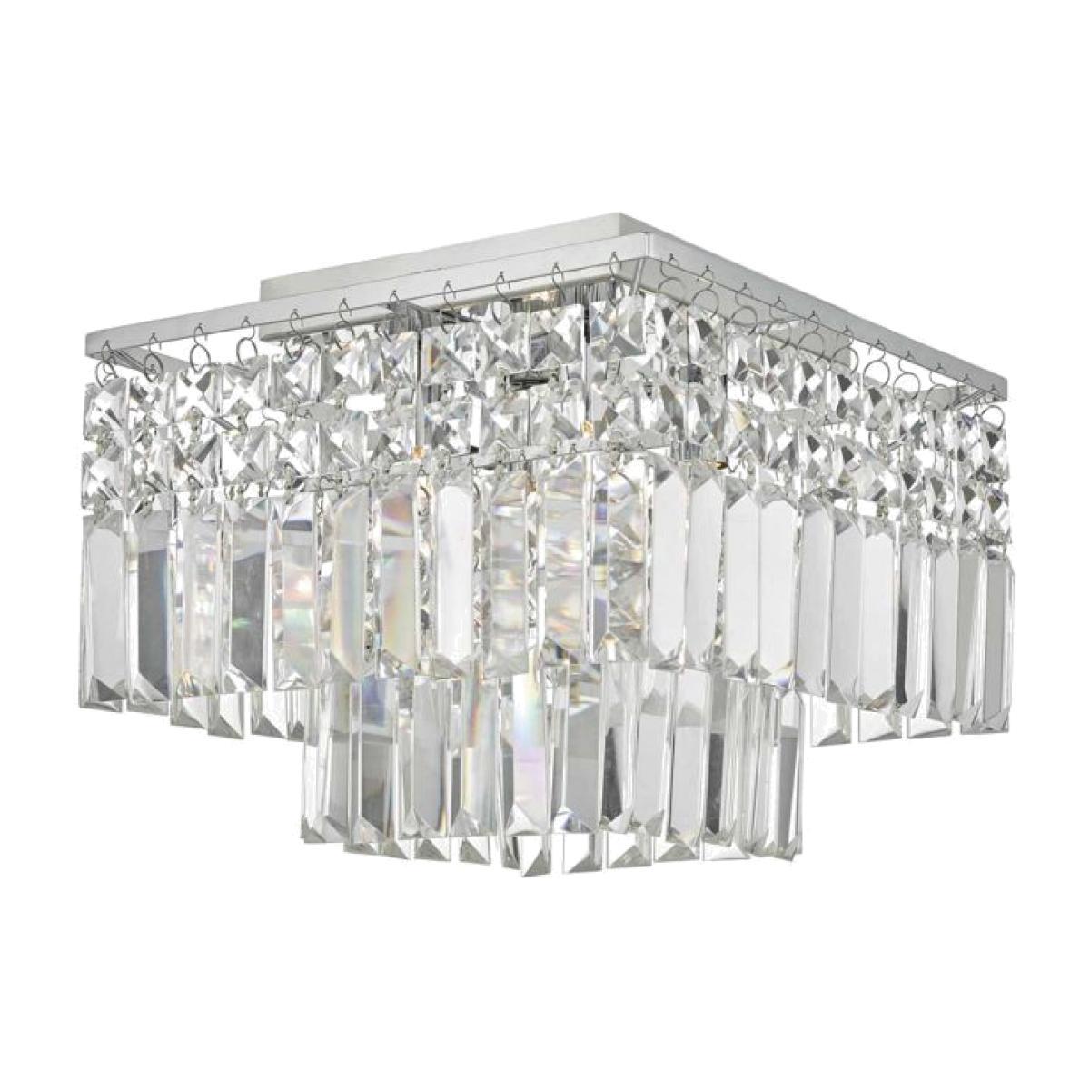 Dar Lighting POS5050 Poseidon 4 Light Flush Polished Chrome and Crystal