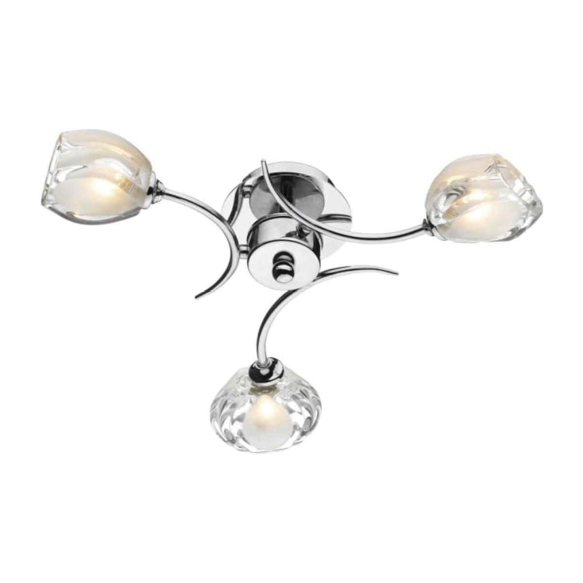 Dar Lighting ZAG0350 Zagreb 3 Light Semi Flush Polished Chrome