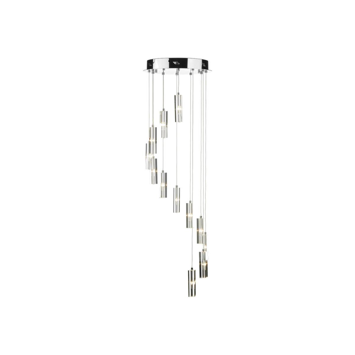 dar lighting Gal1250-Led Galileo 12 Light Cluster Led Pendant Polished Chrome