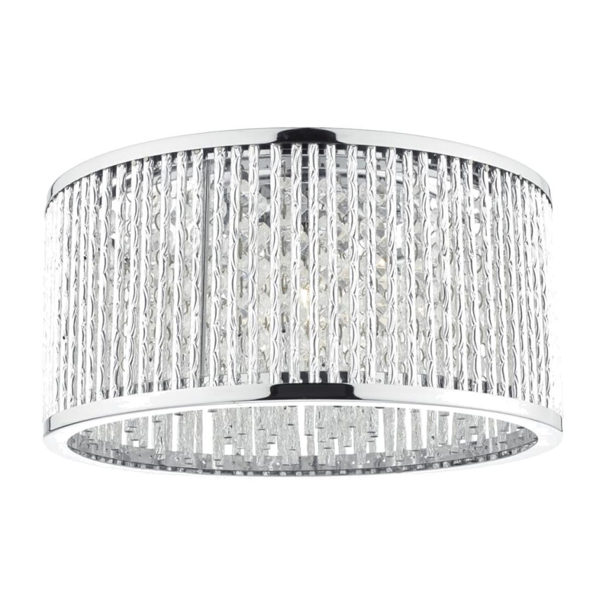 dar lighting NAN5368 Nantes 3 Light Flush Polished Chrome Alum
