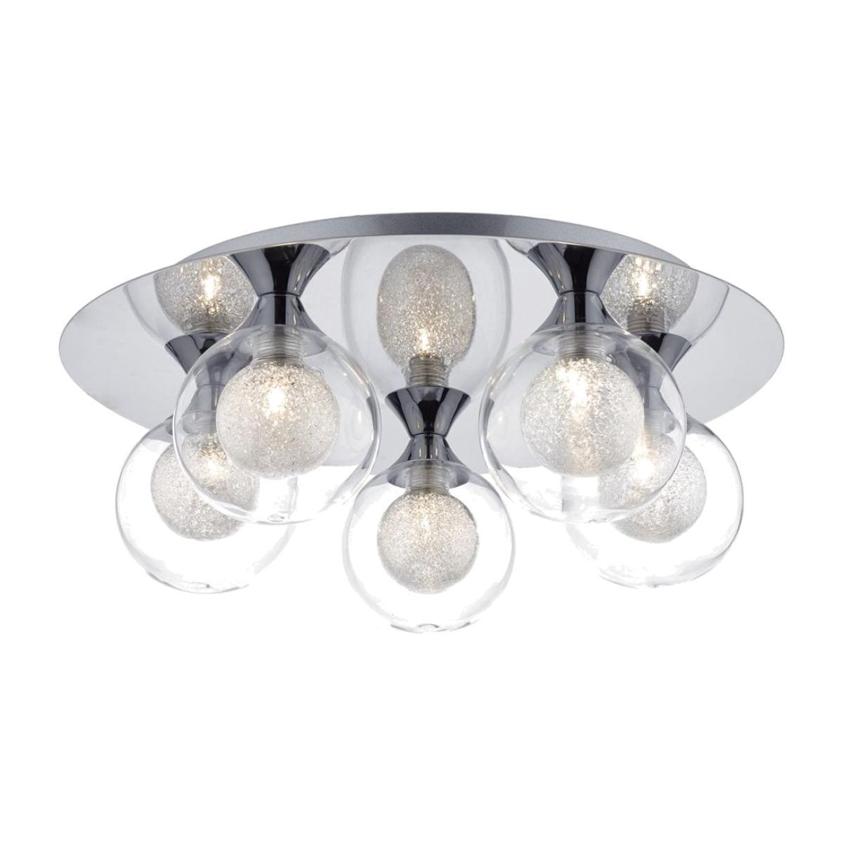Dar Lighting ZEK5450 Zeke 5 Light Flush Polished Chrome
