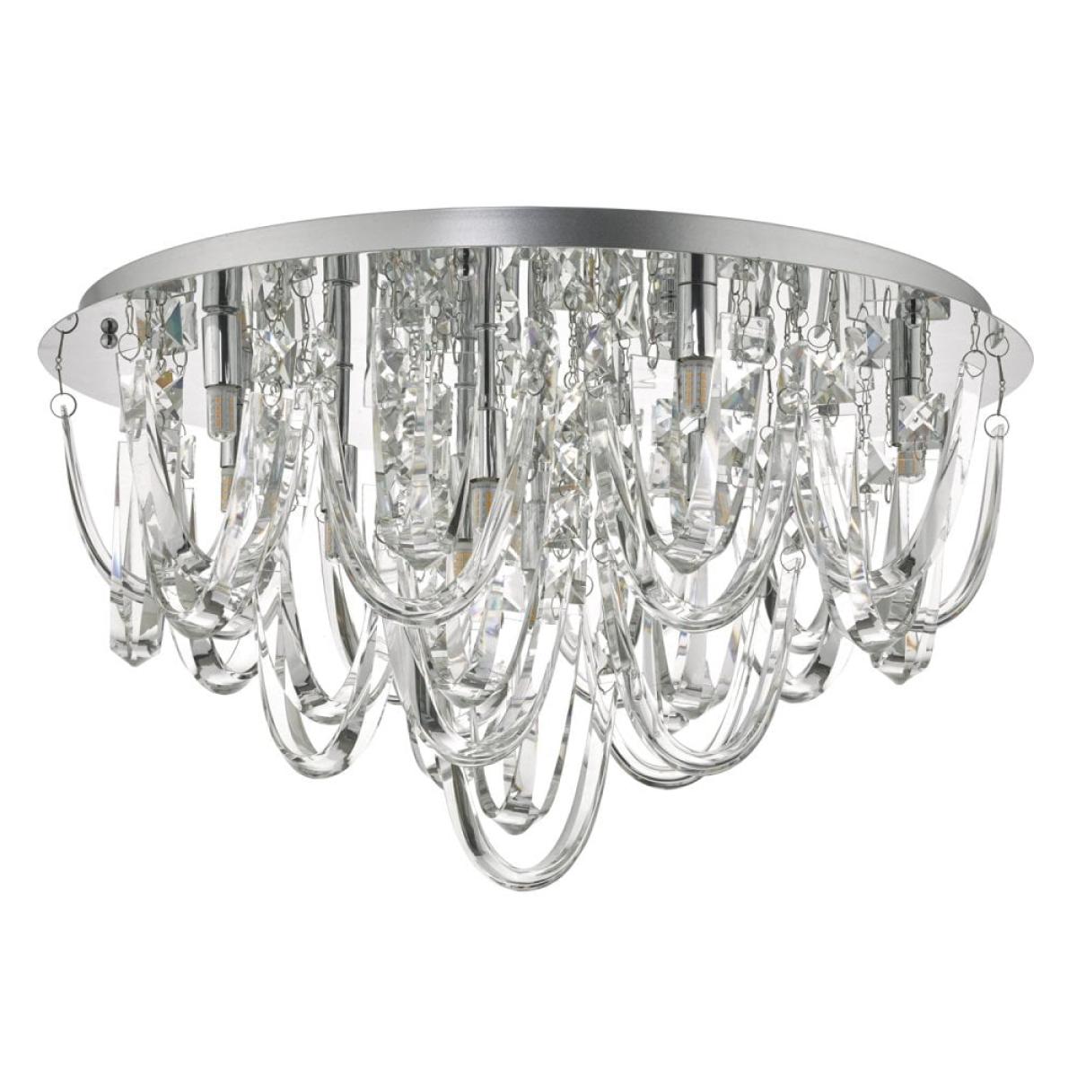 dar lighting ROX4850 Roxanne 11 Light Flush Polished Chrome and Crystal – image 2