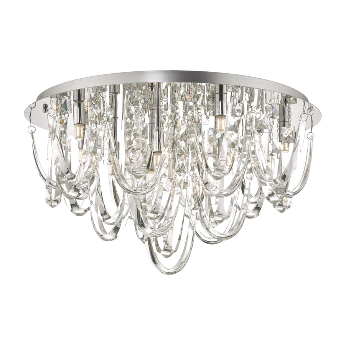 dar lighting ROX4850 Roxanne 11 Light Flush Polished Chrome and Crystal – image 1