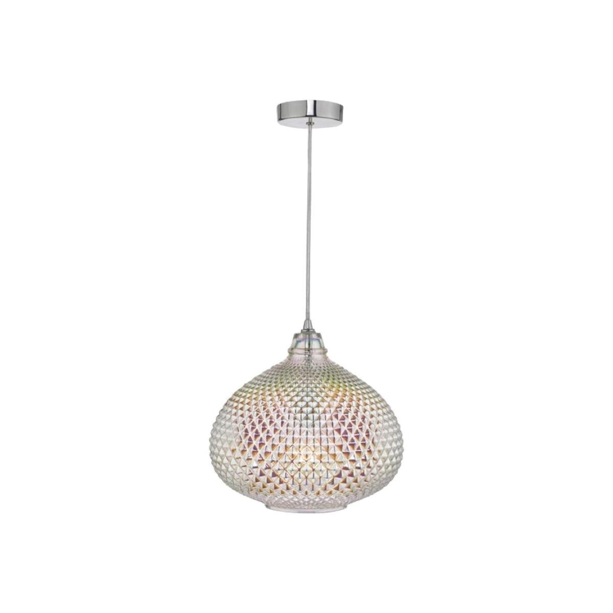 dar lighting Roi0155 Roisin Pendant Glass and Polished Chrome