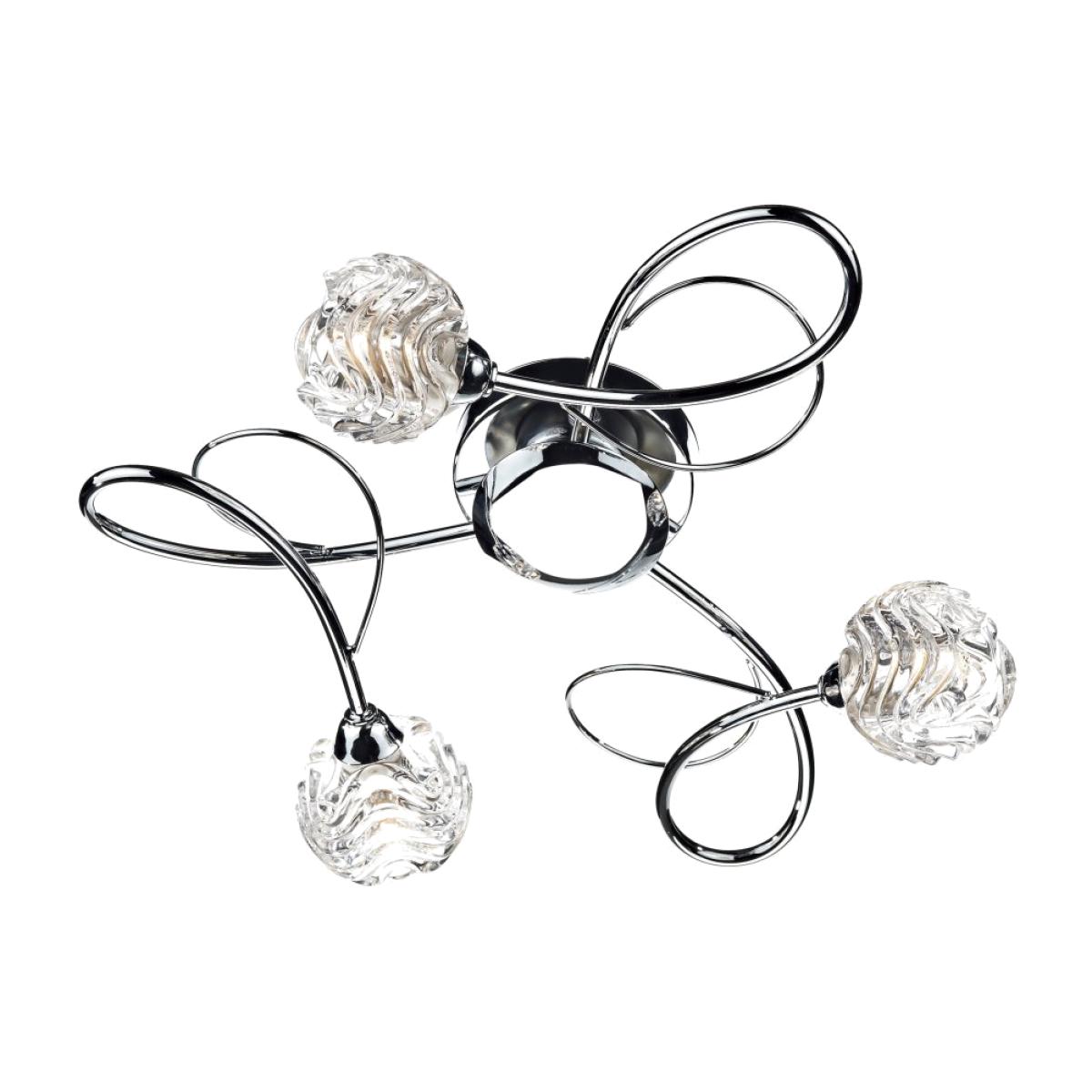 dar lighting ZEL5350 Zelda 3 Light Flush Polished Chrome