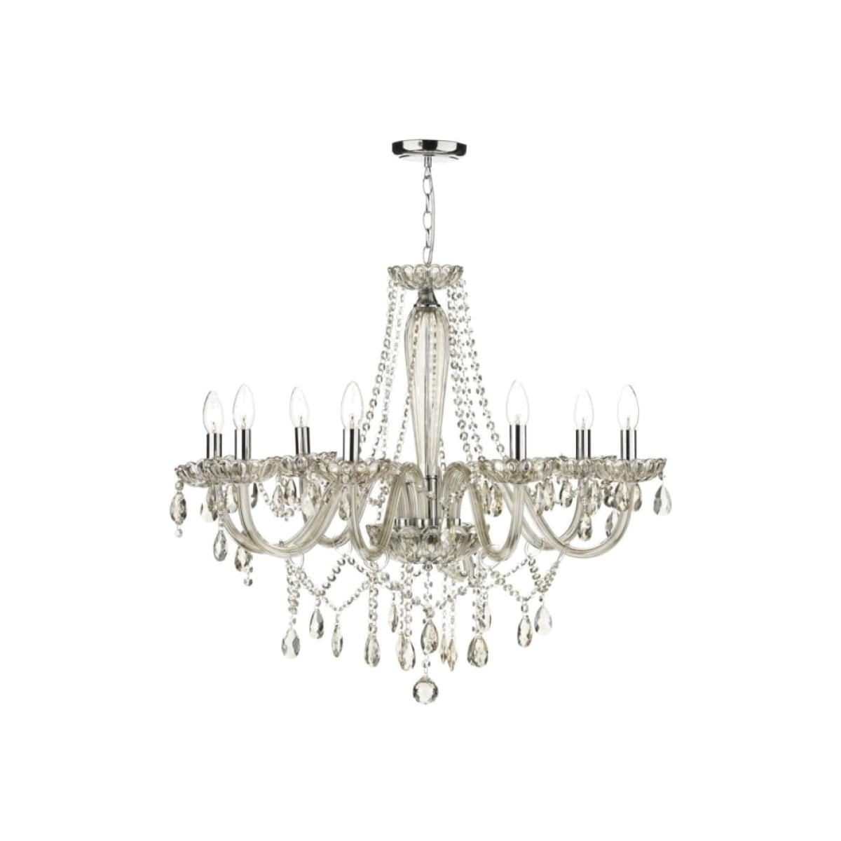 dar lighting RAP0806 Raphael 8 Light Chandelier Champagne Crystal