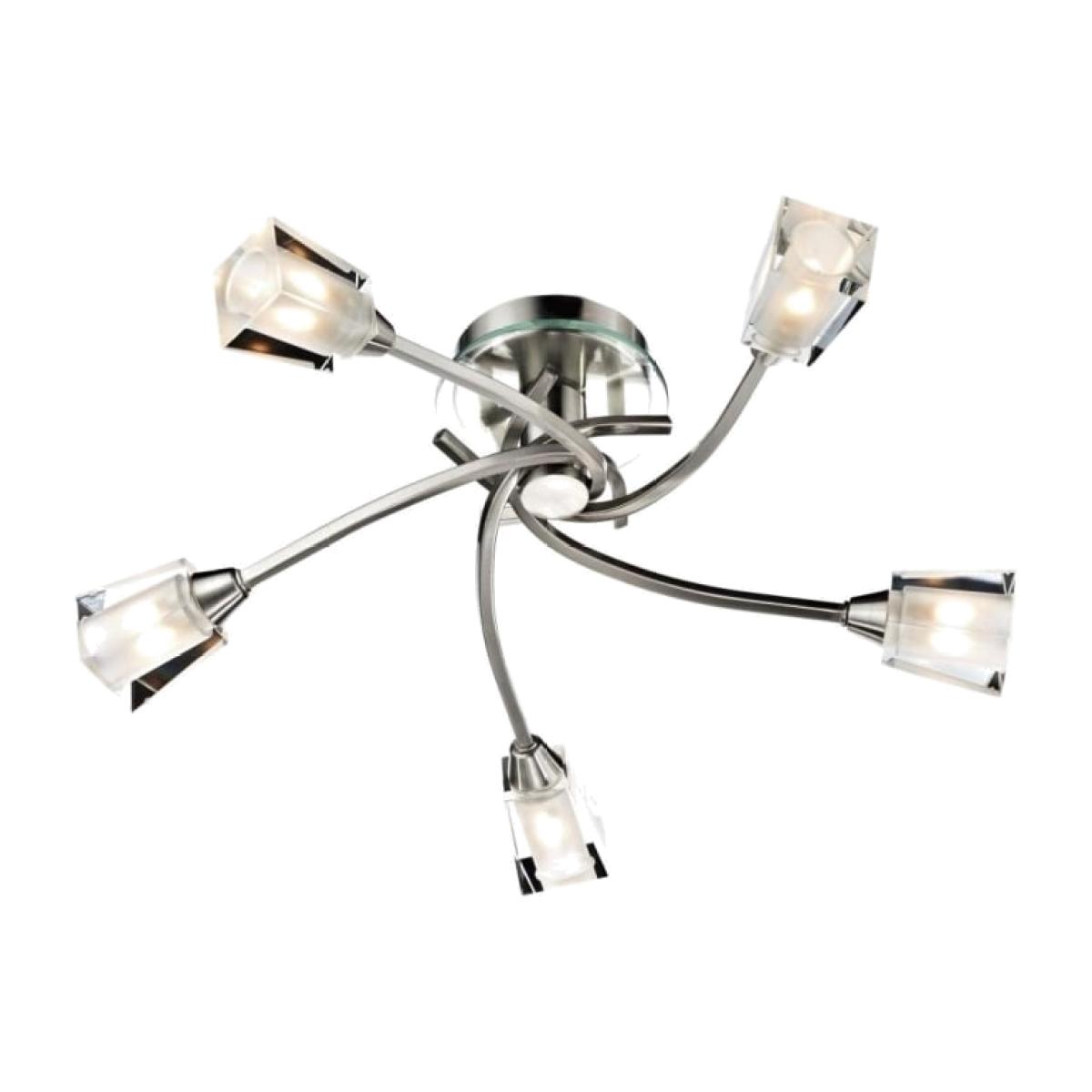 dar lighting AUS0546 Austin 5 Light Semi Flush Satin Chrome