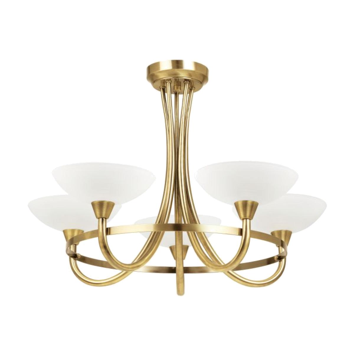 Quilino 5 Light Semi Flush Ceiling Light - Antique Brass
