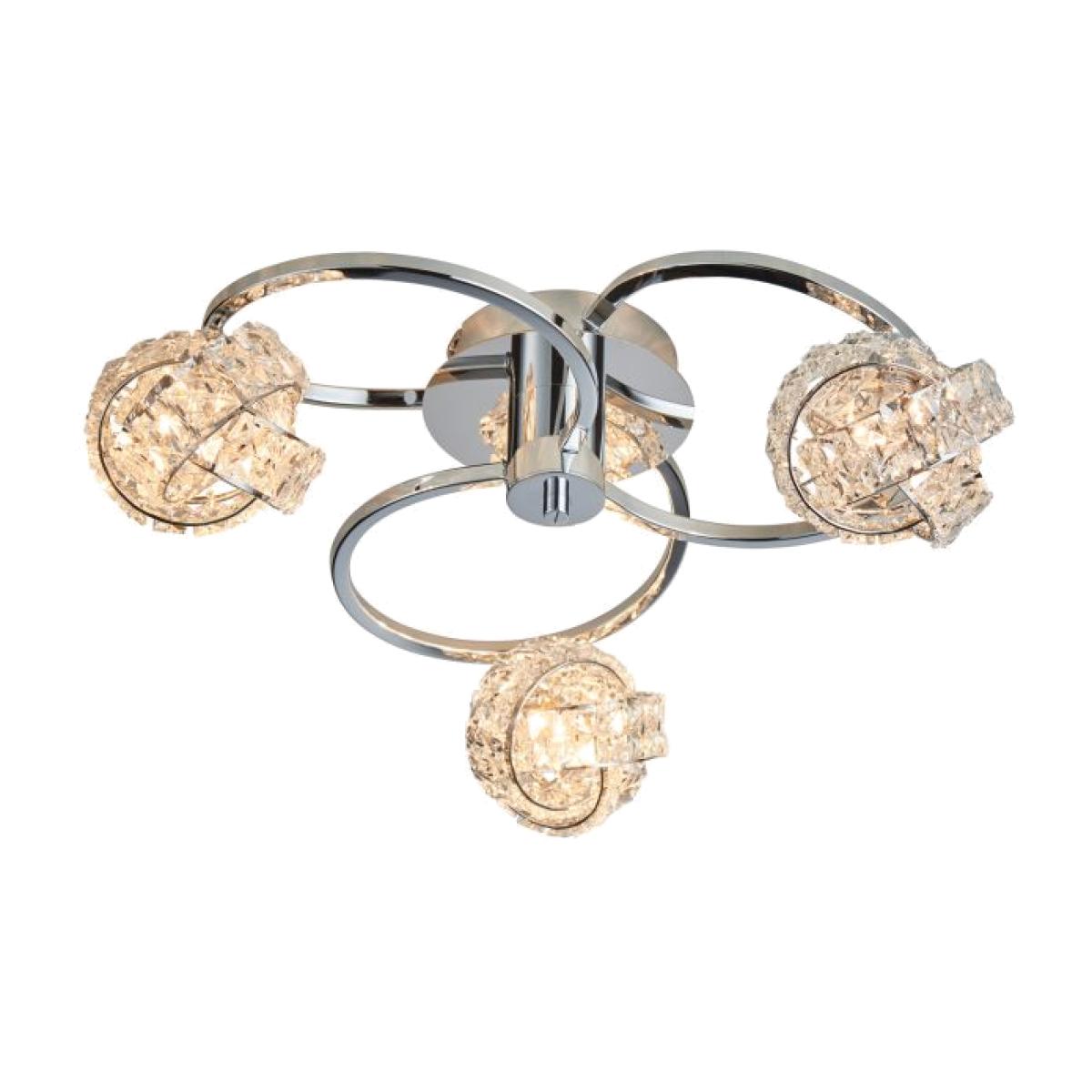Salta 3 Light Semi Flush Ceiling Light - Chrome