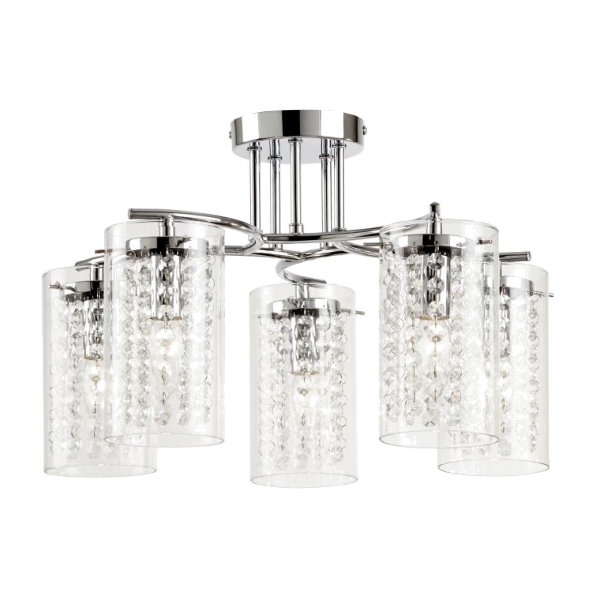 Tanti 5 Light Semi Flush Ceiling Light - Chrome