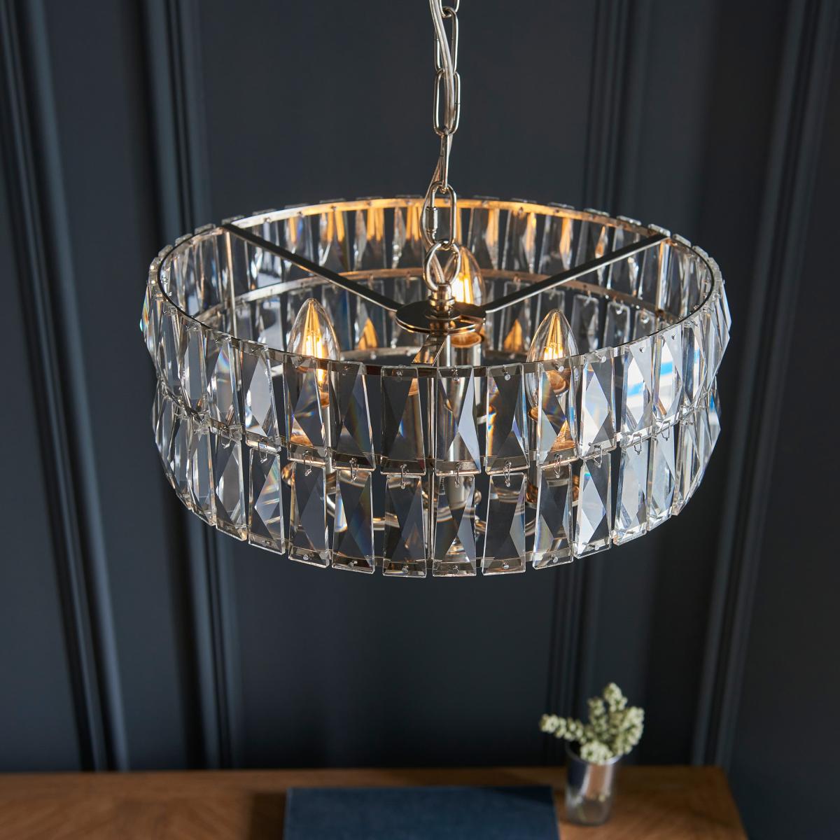 Clifton 3 Pendant Light - Bright Nickel – image 4