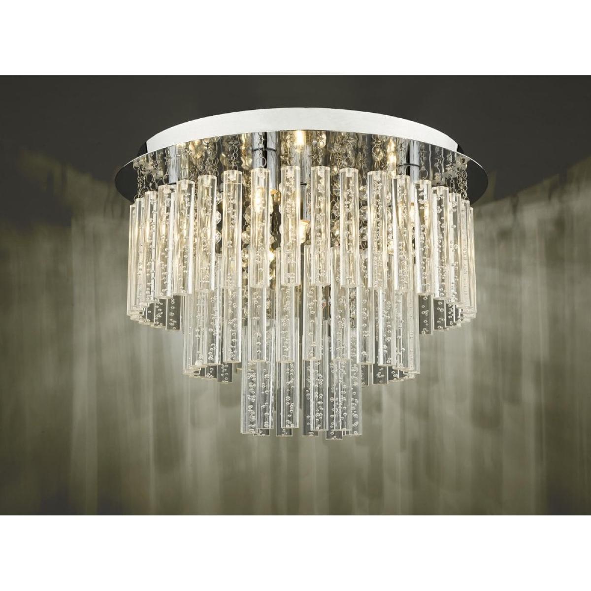 dar lighting PAU5450 Paulita 5 Light Flush Polished Chrome And Clear Glass IP44 – image 3