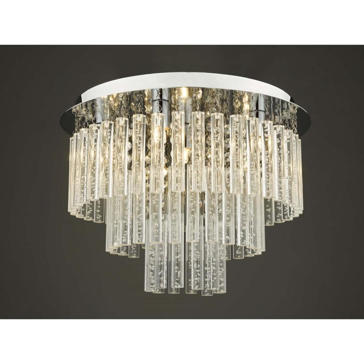 dar lighting PAU5450 Paulita 5 Light Flush Polished Chrome And Clear Glass IP44 – image 4