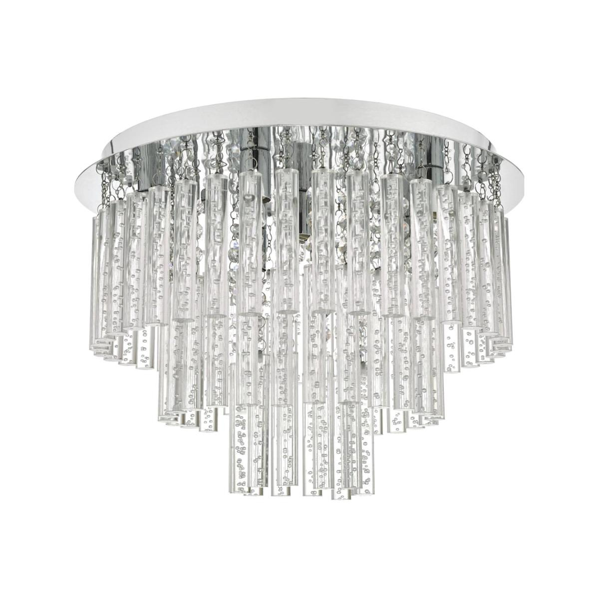 dar lighting PAU5450 Paulita 5 Light Flush Polished Chrome And Clear Glass IP44 – image 1