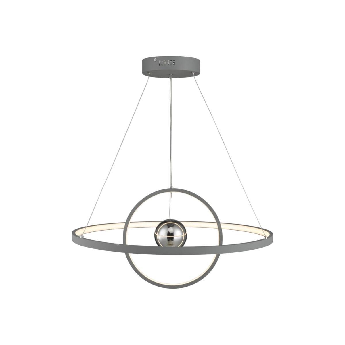 dar lighting Mer8839 Mercury 1 Light Pendant Horizontal 2 Sphere Grey Led