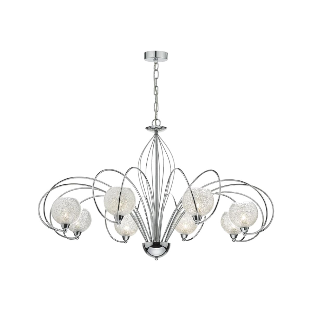 dar lighting RAF0850 Rafferty 8 Light Pendant Dual Mount Polished Chrome