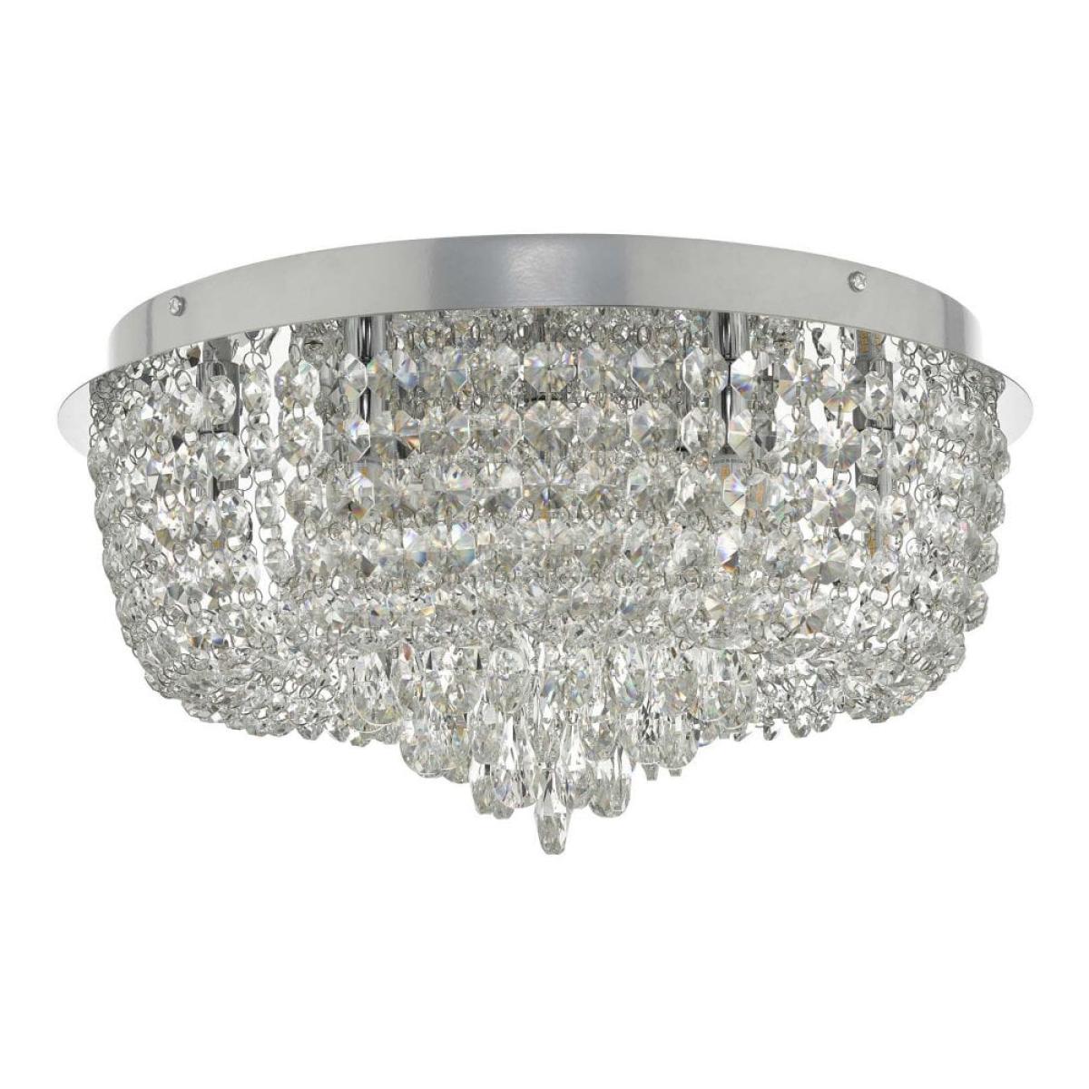 dar lighting EIT5008 Eitan 9 Light Beaded Flush Clear and Polished Chrome – image 2