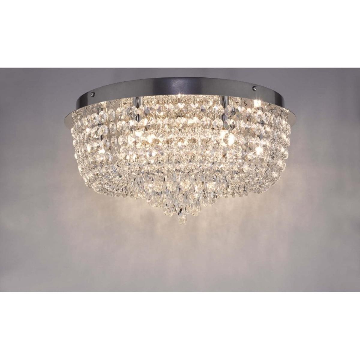 dar lighting EIT5008 Eitan 9 Light Beaded Flush Clear and Polished Chrome – image 3