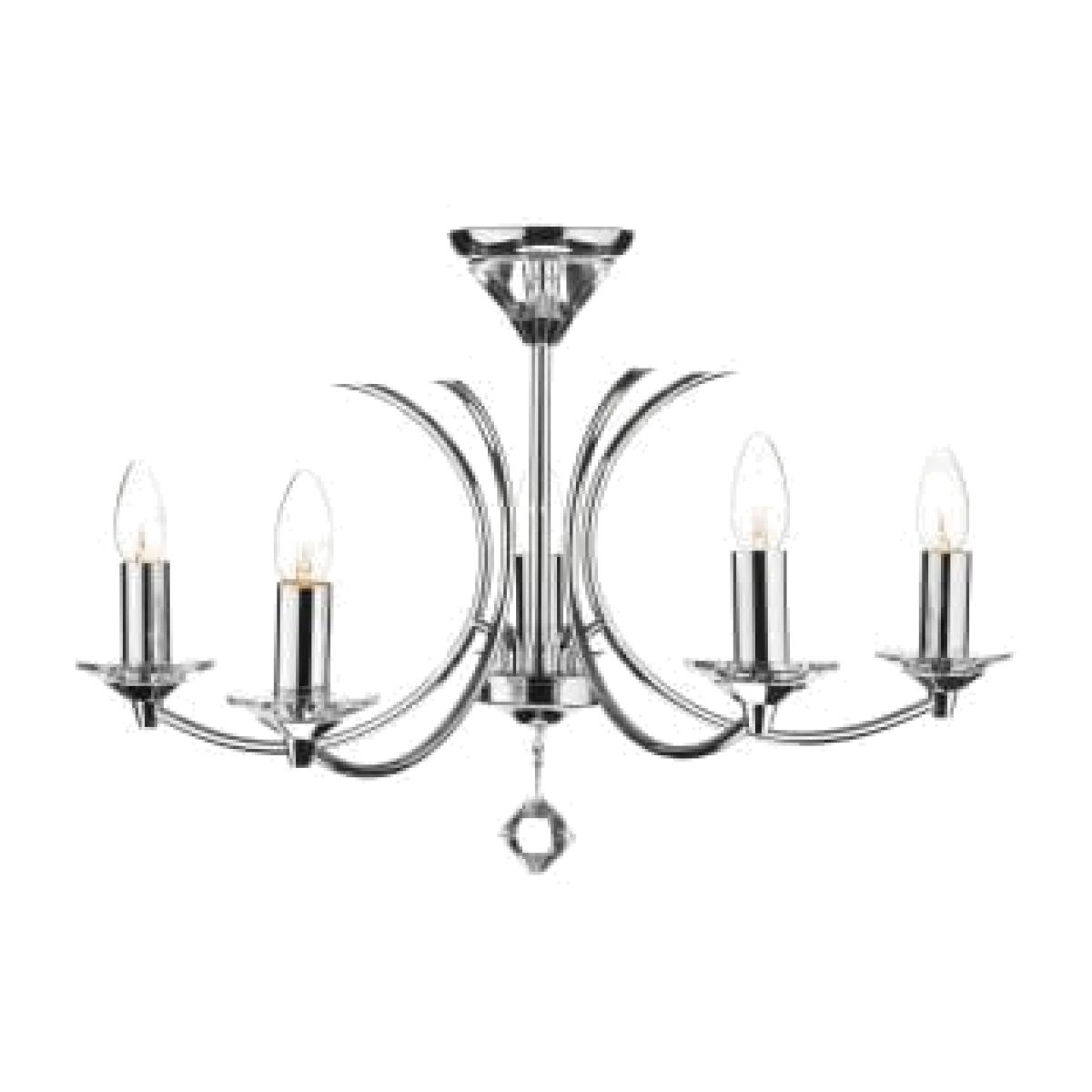 dar lighting Med0550 Medusa 5 Light Dual Mount Pendant K9 Crystal Polished Chrome