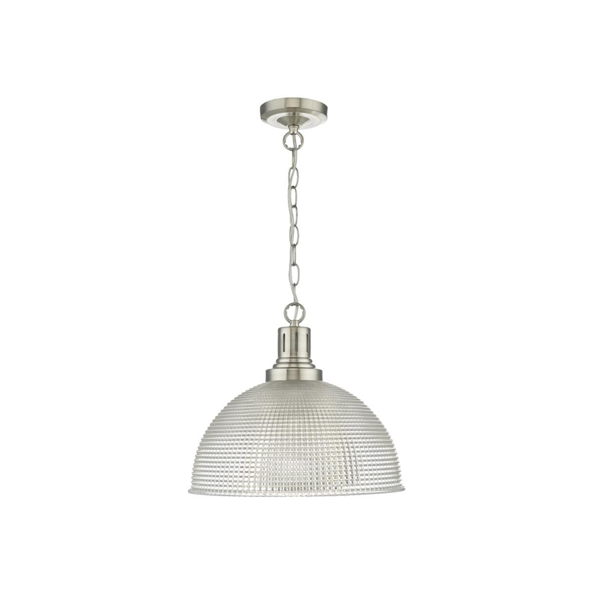 Dar Lighting HOD0146 Hodges 1 Light Glass Satin Nickel Clear