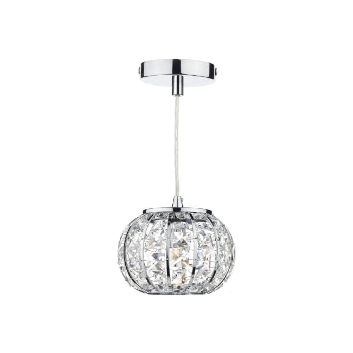 dar lighting Rae0150 Rae 1 Light Pendant Polished Chrome/ Clear