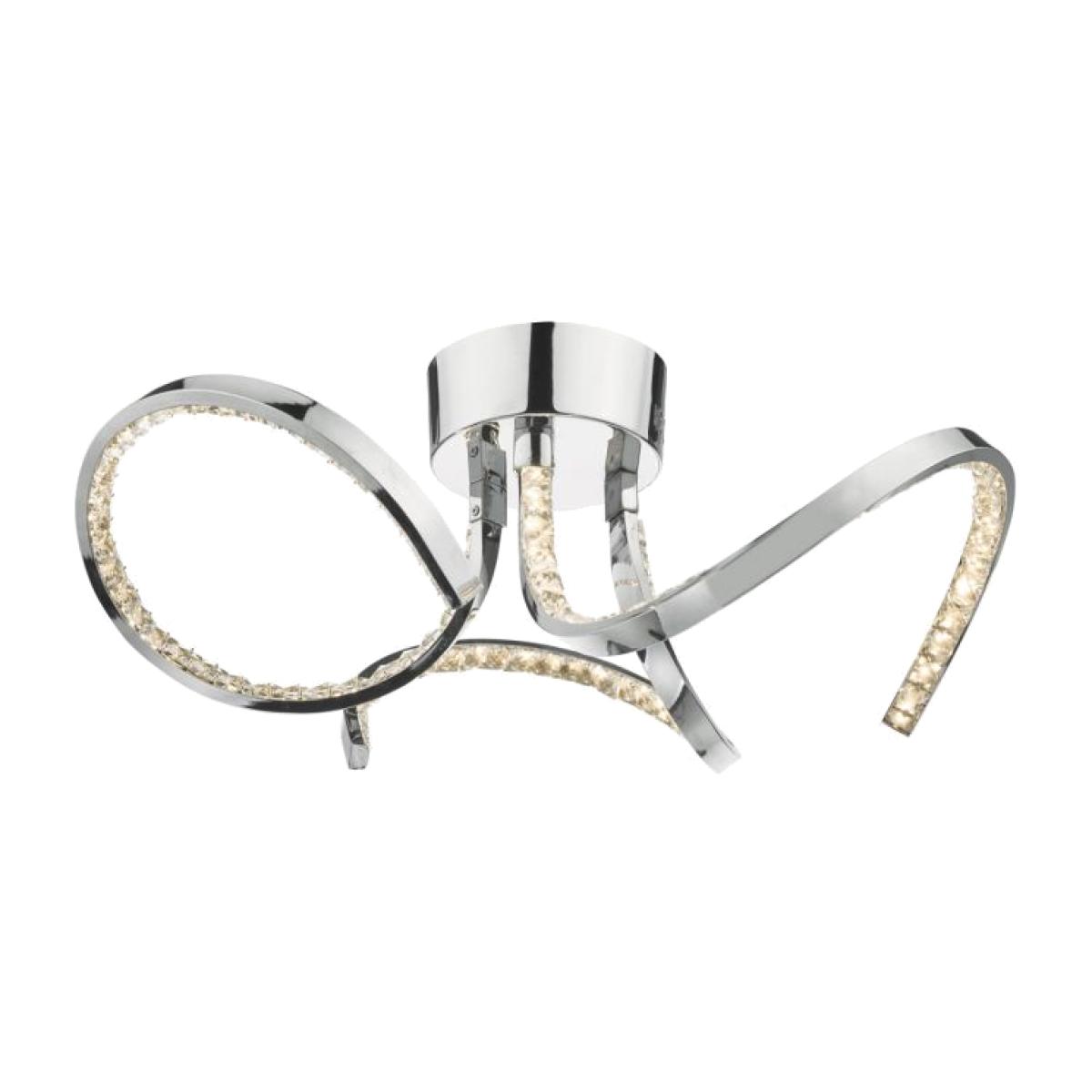dar lighting ZYA5350 Zya 3 Light Flush Polished Chrome and Crystal LED