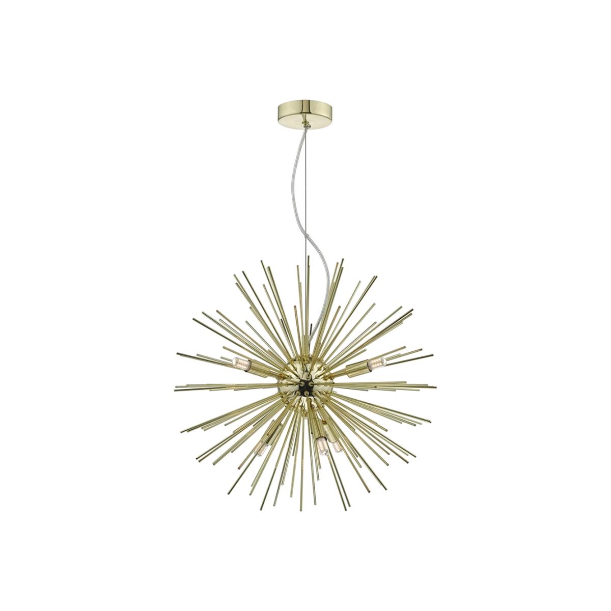 dar lighting Sag0635 Sagan 6 Light Pendant Gold