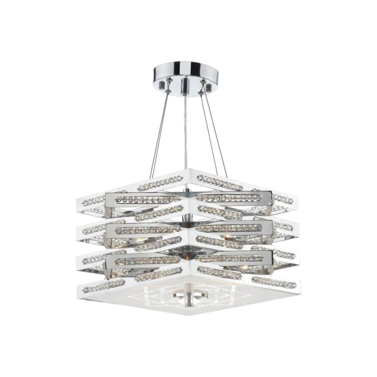 Dar Lighting CUB0550 Cube 5 Light Pendant Polished Chrome