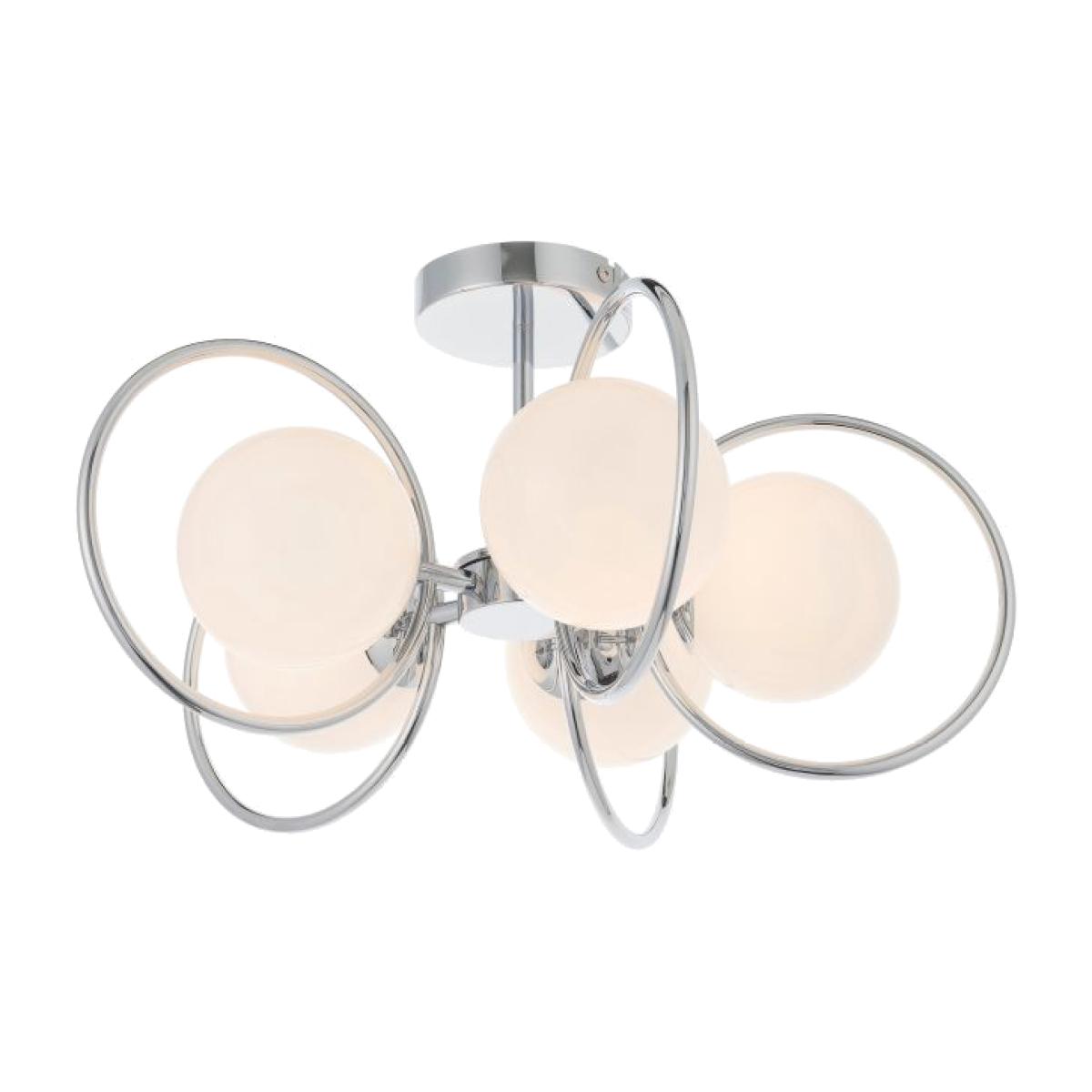 Sarmiento 5 Light Semi Flush Ceiling Light - Chrome