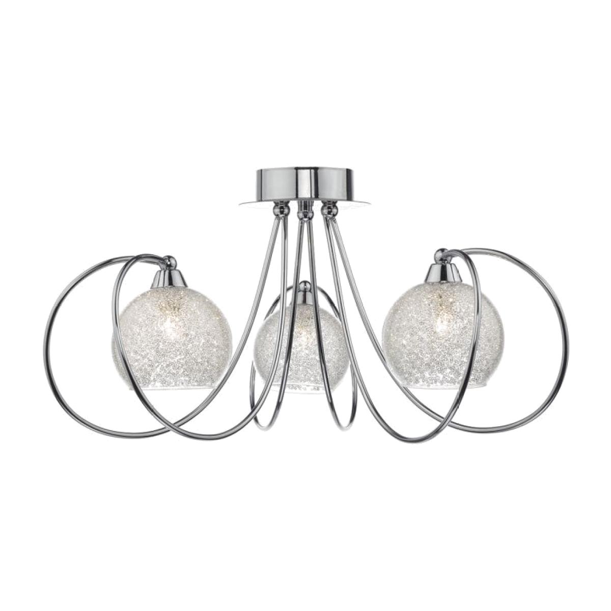 dar lighting RAF5350 Rafferty 3 Light Semi Flush Polished Chrome