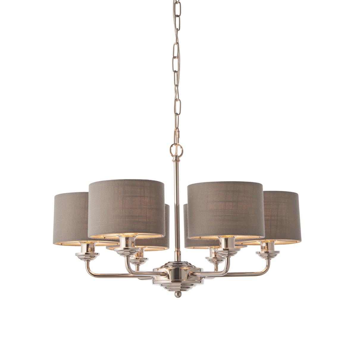 Highclere 6 Multi Pendant Light - Nickel – image 2