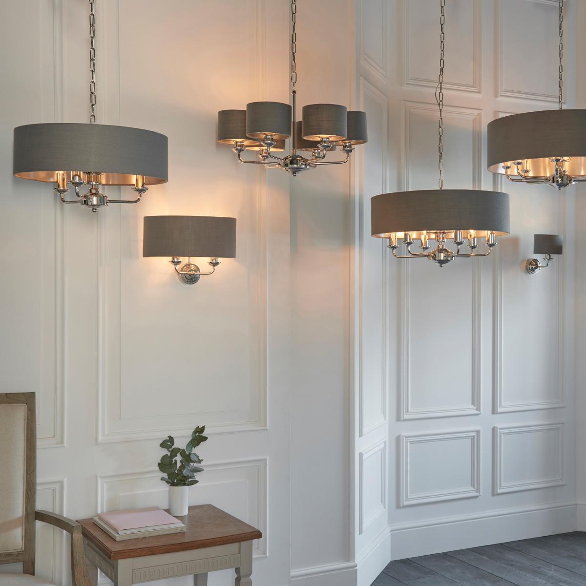 Highclere 6 Multi Pendant Light - Nickel – image 4