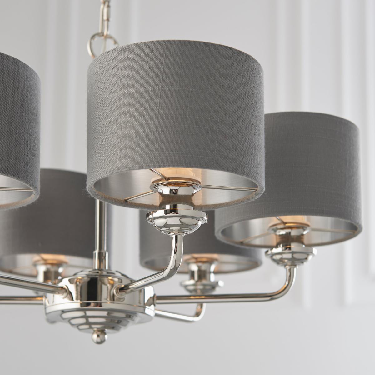 Highclere 6 Multi Pendant Light - Nickel – image 5