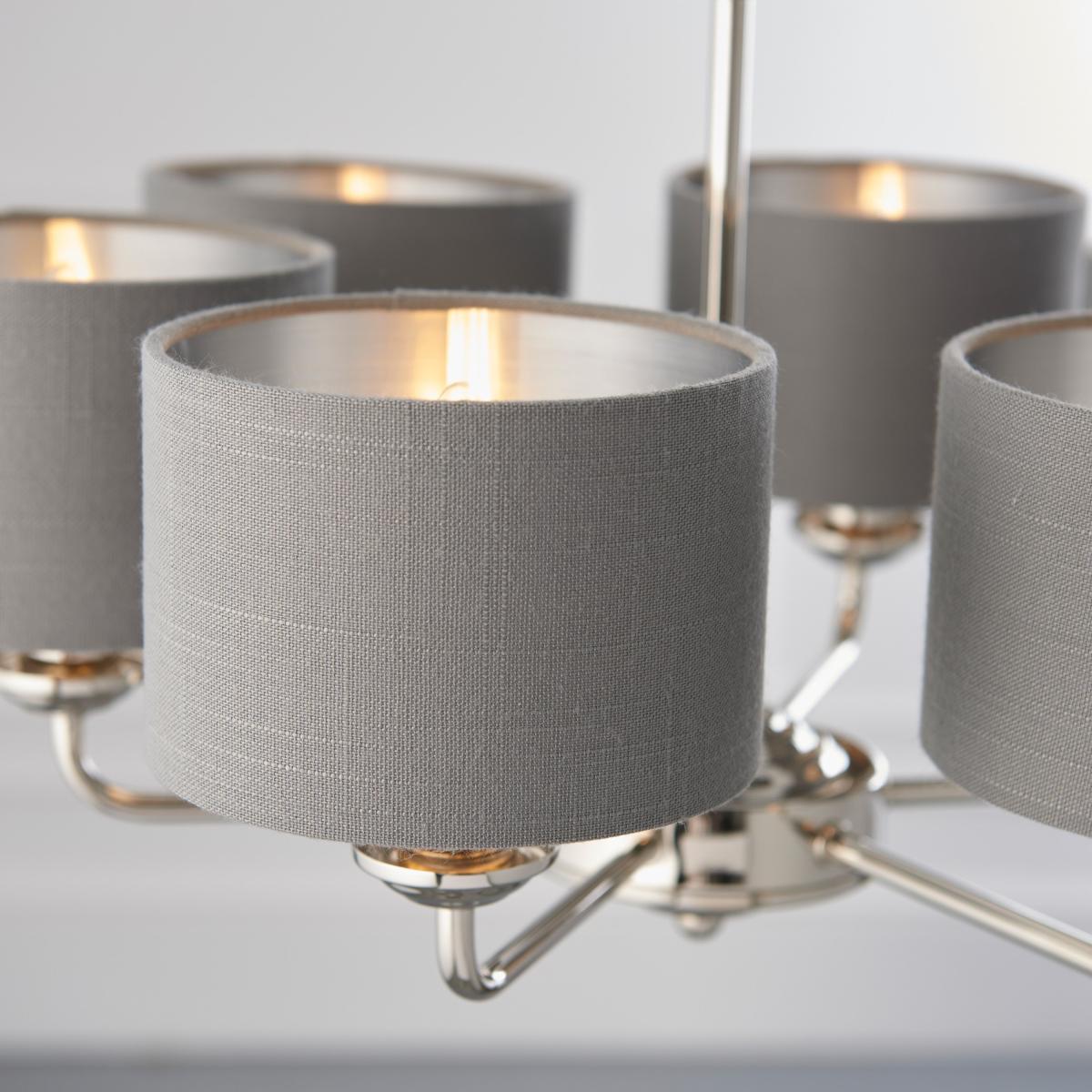 Highclere 6 Multi Pendant Light - Nickel – image 6