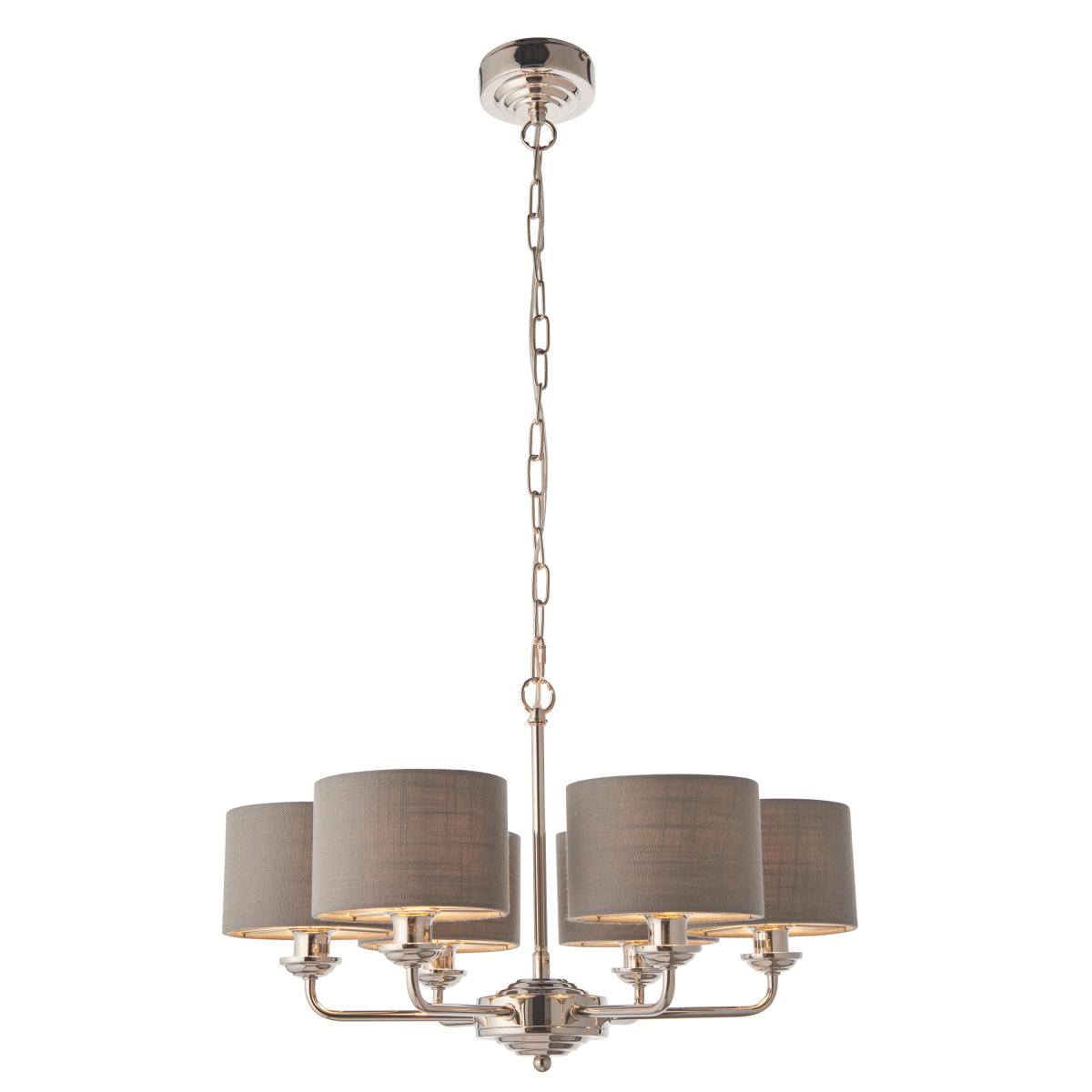 Highclere 6 Multi Pendant Light - Nickel – image 7