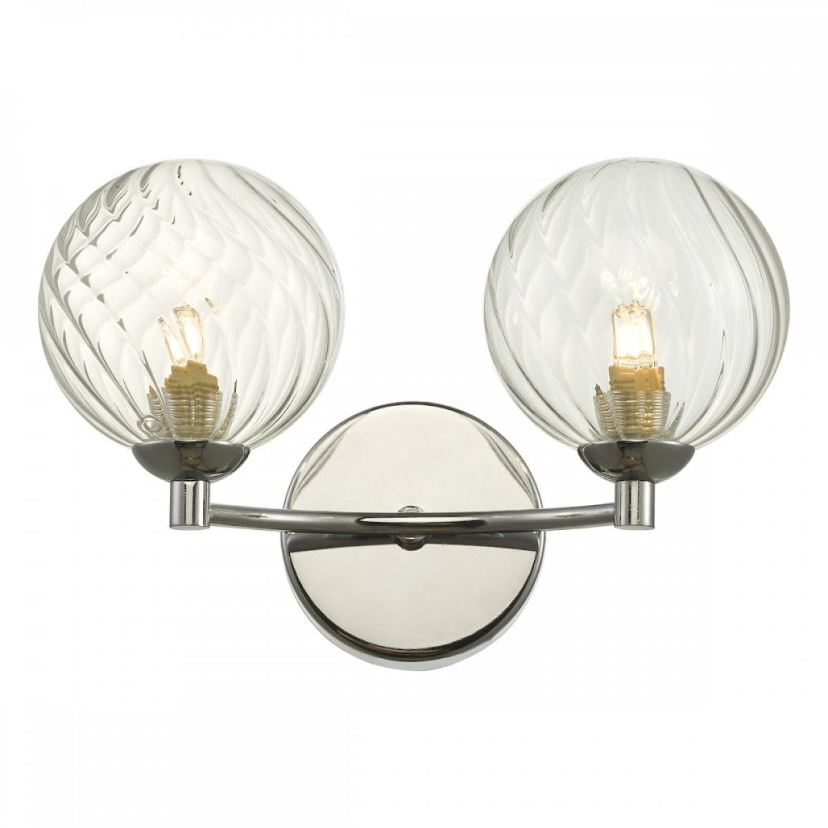 dar lighting IZZ0950-03 Izzy 2 Light Wall Light Polished Chrome Twisted Glass – image 2