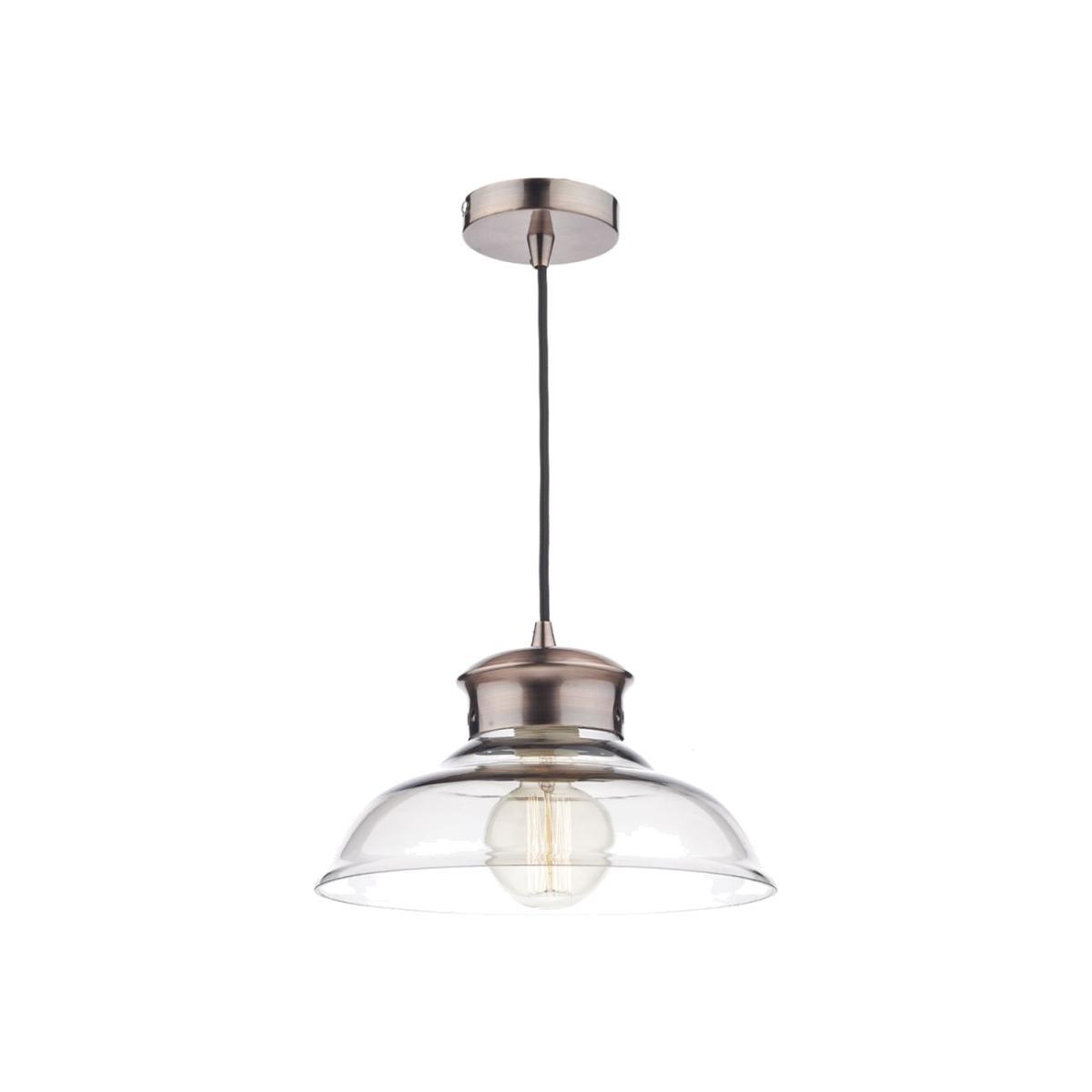 Dar Lighting SIR0164 Siren 1 Light Pendant Glass/Copper
