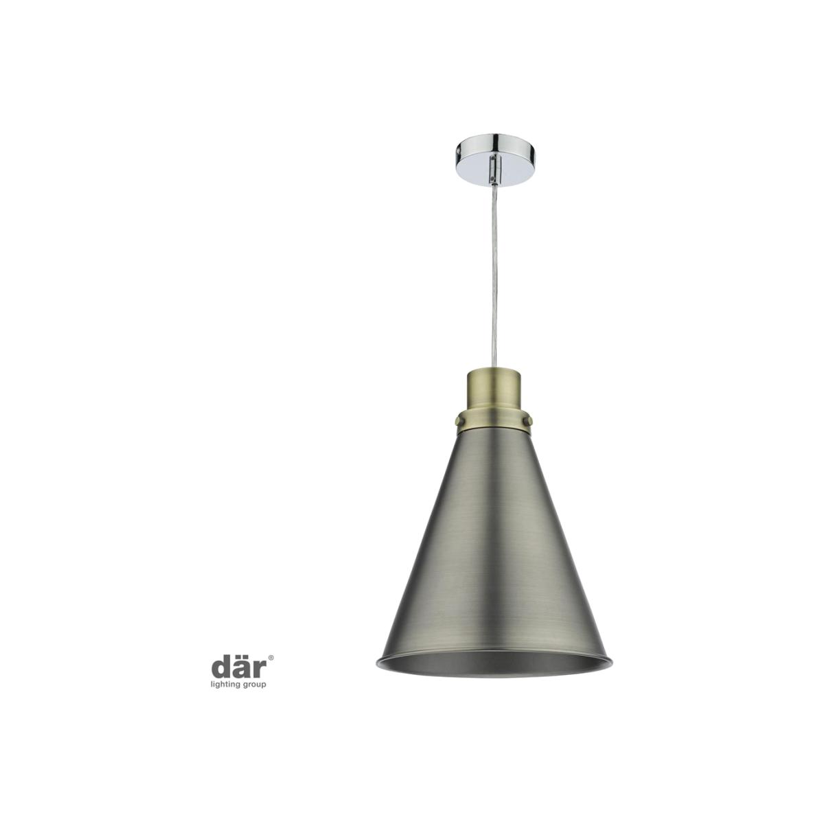 dar lighting Pot8661 Potter Easy Fit Pendant Antique Chrome