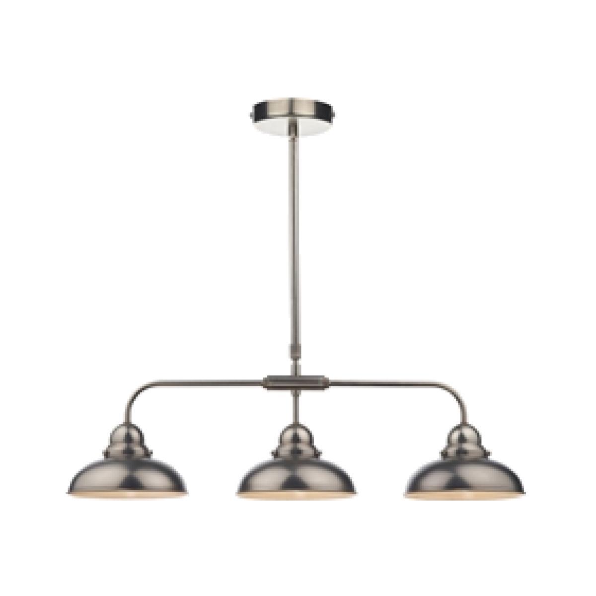 Dar Lighting DYN0361 Dynamo 3 Light Bar Pendant Antique Chrome